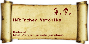 Hörcher Veronika névjegykártya